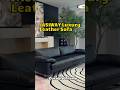 Black Top Grain Leather Sofa Review: Australian Leather, Down Cushions &amp; Ash Wood Legs #LeatherSofa
