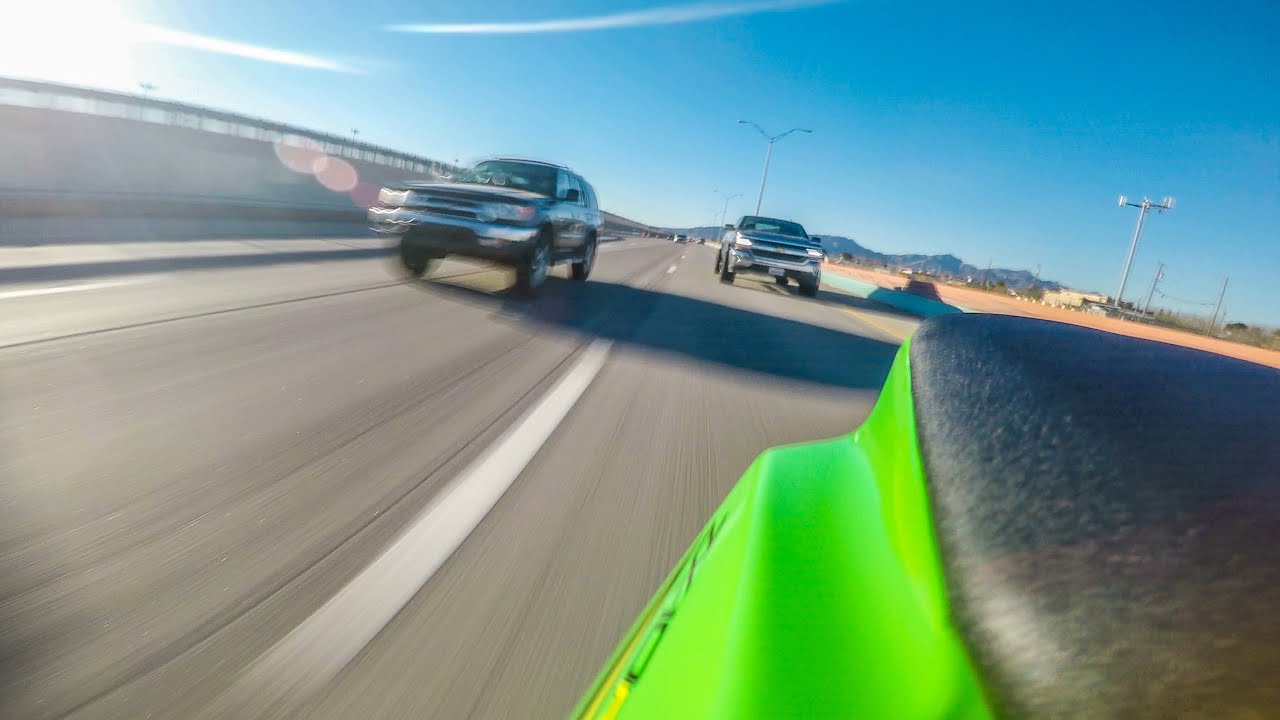 ZX10R Rear GoPro POV: Highway Cruise In Light Traffic - YouTube
