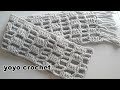 كروشية سكارف /كوفية بغرزة سهلة للمبتدئين /بخيط القطيفة /scarf crochet#يويو كروشية#