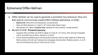 Famous [Cryptography5, Video 13] Diffie-Hellman Has Forward Secrecy Profile