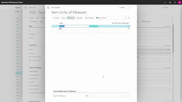 Setup of alternative unit of measure codes - Microsoft Dynamics 365 Business Central