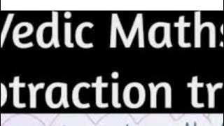 Vedic math subtractions complement method
