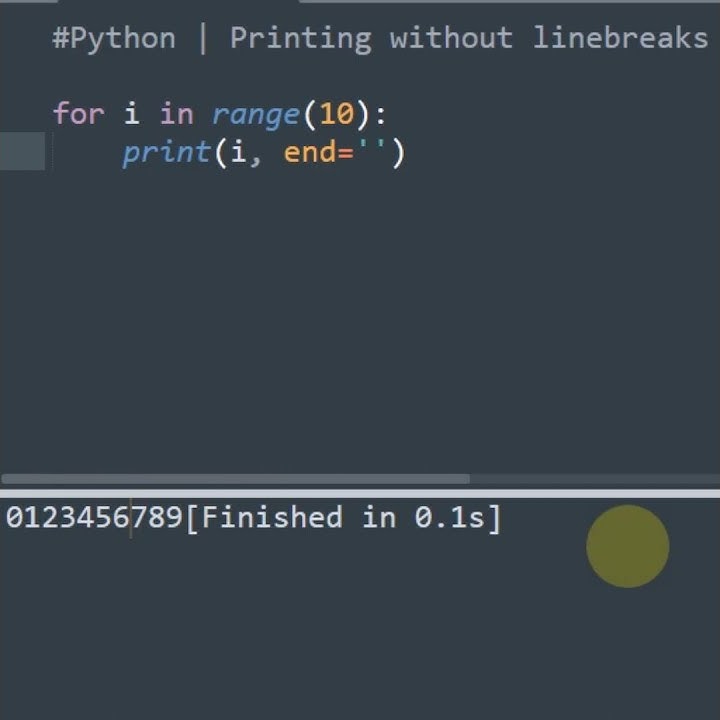 You can Print without Linebreaks with just one keyword change in python ...