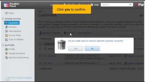 How to remove a customer or subscription in Plesk 11