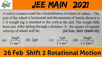 A cord is wound round the circumference of wheel of radius r . The axis of the wheel is horizontal a