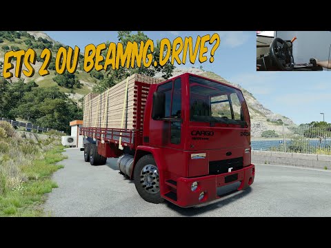 FORD CARGO 2428 COM RONCO DIRETO NO BEAMNG.DRIVE? - A CARGA QUASE CAIU NA VIAGEM - MUITO PESO!