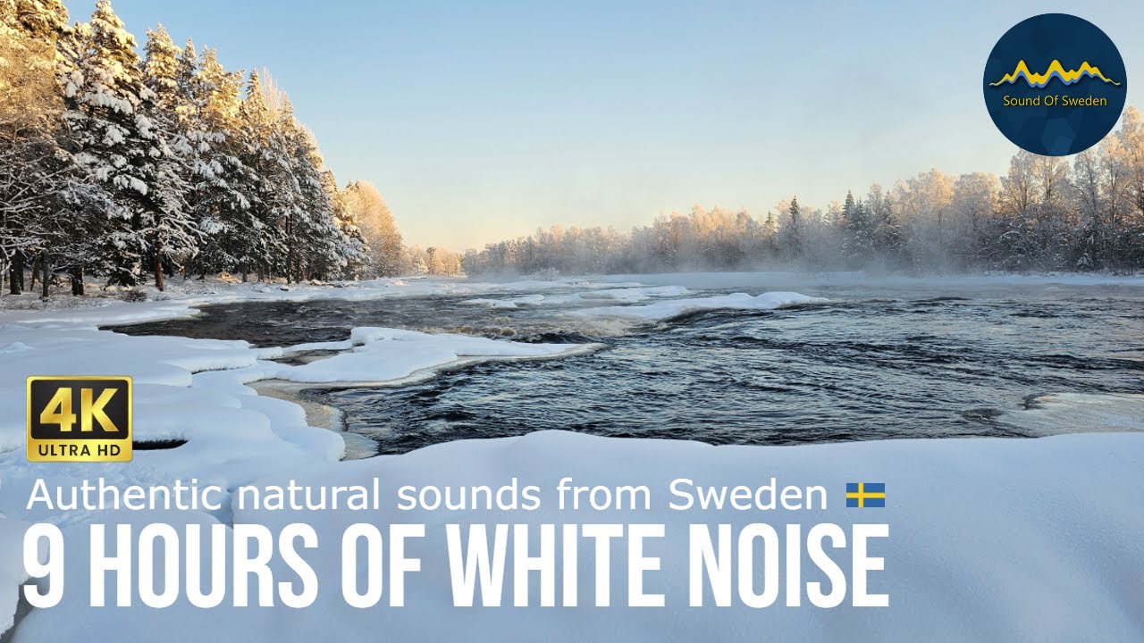 9 Hours Sound for Studying - Natural White Noise from Sweden, Fänforsen Dalarna