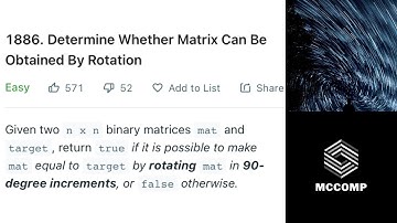Determine Whether Matrix Can Be Obtained By Rotation (LeetCode problem 1886)