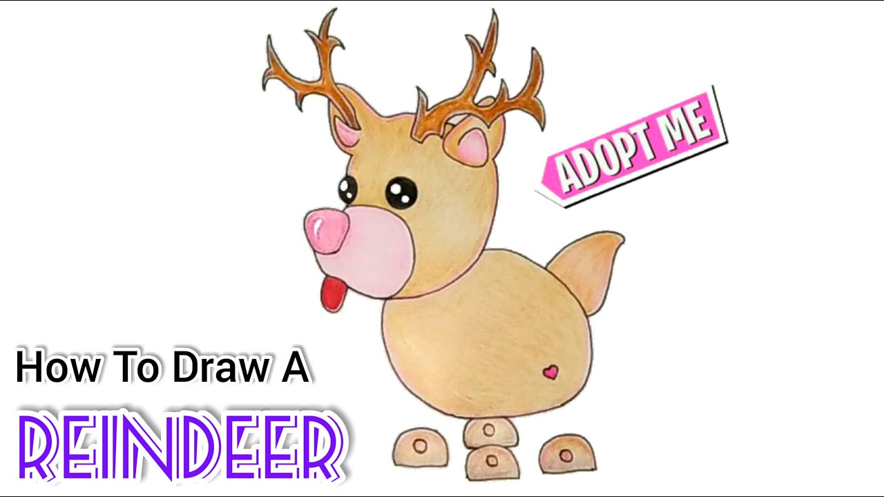 How To Draw A Reindeer Artic Reindeer Roblox Adopt Me Pet Cartooning Cute Drawings Youtube - draw a roblox antlers clipart roblox drawing clipart drawing