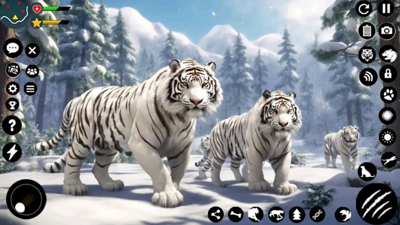 Wild White Tiger Family Simulator Game 3D Tiger Simulator Jungle