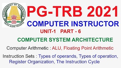 PG TRB Computer Instructor 💥UNIT 1 COMPUTER SYSTEM ARCHITECTURE PART 6 I CPU | WELFARE TAMIL