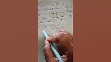 define trace of Matrix with example