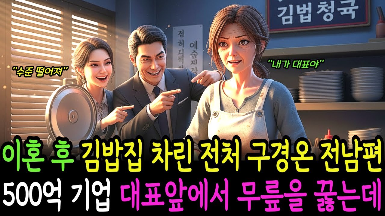 이혼 후 김밥집 차린 전처 구경온 전남편 500억 기업 대포앞에서 무릎을 꿇는데