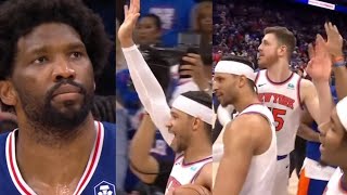 KNICKS WAVE GOODBYE TO JOEL EMBIID \& SIXERS! SHOCKING ENDING!  FINAL MINUTES UNCUT! WILD ENDING!