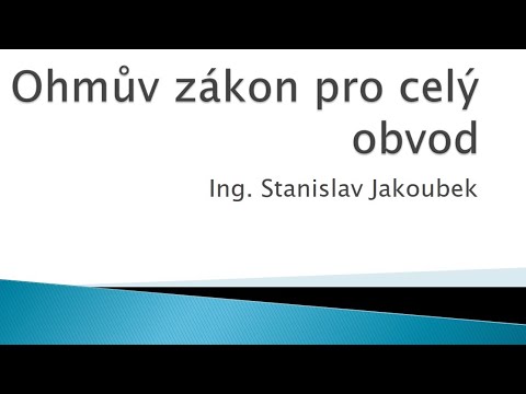 Video: Jak Definovat Ohmův Zákon Pro Celý Obvod