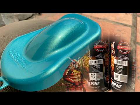 Spray Samurai Paint Tosca Green(322)+ top coat by 4D-Green(4D882