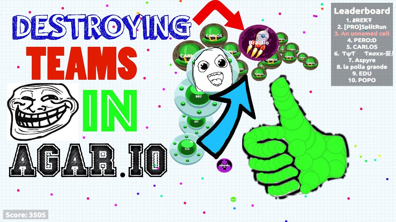 Destroying Teams In Agar.io // Solo Team Destruction