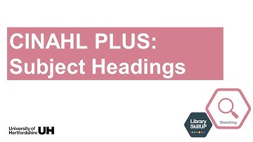 Subject headings in CINAHL Plus