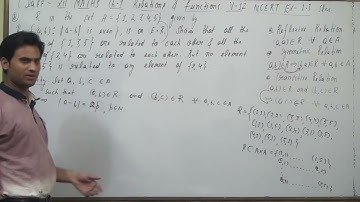 Show that the relation R in the set A = {1, 2, 3, 4, 5} given by R = {(a, b) : |a – b| is even}, is