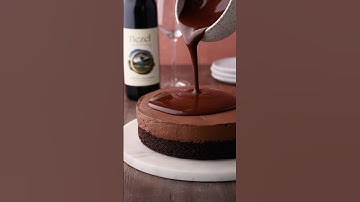 Dark Chocolate Mousse Cake #chocolatemoussecake #chocolatecake #moussecake