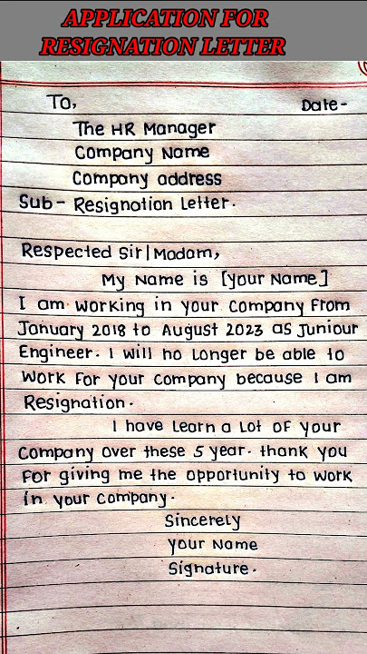 Application for Resignation Letter.Resignation letter kaise likhe.#shorts #viral #trending #short.