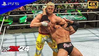 Cody Rhodes vs. The Rock | Wrestlemania XL WWE 2K24 Gameplay | PS5™ [4K60]