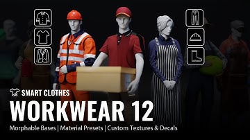 Smart Clothes - Workwear 12 | Modular Base Clothing for Industrial Duty |  Character Creator