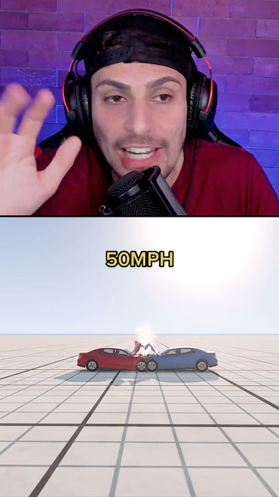 TESTE de COLISÃO de 20 A 480 KM/H! #crash #beamngdrive #crashtest #car #shorts #react