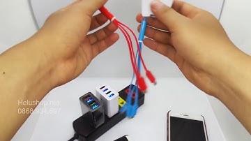 Cáp sạc đa năng cuộn rút 3 trong 1