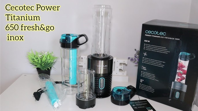 Power Titanium 650 Fresh&Go Inox Batidora de vaso individual Cecotec
