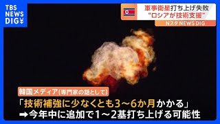 北朝鮮の「軍事衛星」打ち上げ失敗　韓国メディア“ロシアの技術支援か”　北朝鮮が今年中に追加で1～2基を打ち上げる可能性も｜TBS NEWS DIG