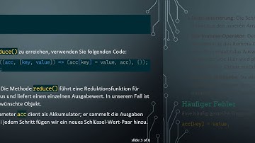 Transformation eines Arrays in ein Objekt mit reduce() in JavaScript