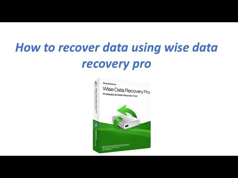 How to recover data using wise data recovery pro