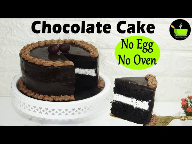 Eggless Chocolate Cake without Oven | Quick & Easy Chocolate Cake Recipe | Easy Birthday Cake Recipe | She Cooks