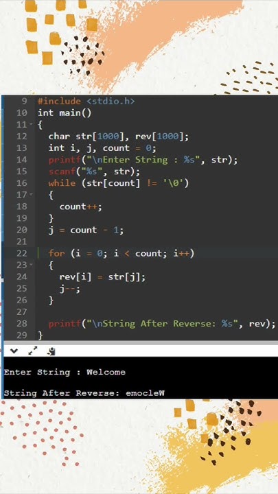 C program to reverse the string // C programming // C tutorials - YouTube