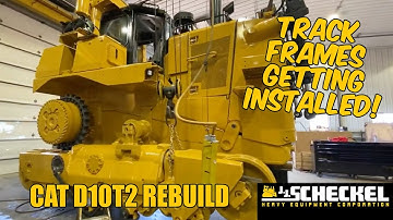Track frames getting installed on our CAT D10T2 Powertrain Plus Rebuild. #heavyequipment
