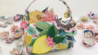 Purse Box ft ScrapDiva Designs | Step by Step | Gift Box | Lemon Themed | Flourish Collection