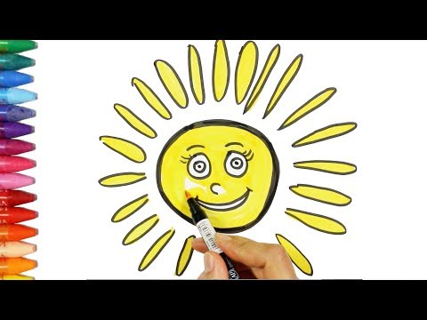 Güneş Çizim Nasıl Yapılır? 🌞Nasıl Çizilir?  Çocuk ve Bebek için Çizim ve Boyama