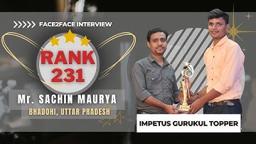 SACHIN MAURYA AIR - 231 | NIMCET 2022 Topper | Impetus Gurukul NIMCET 2022