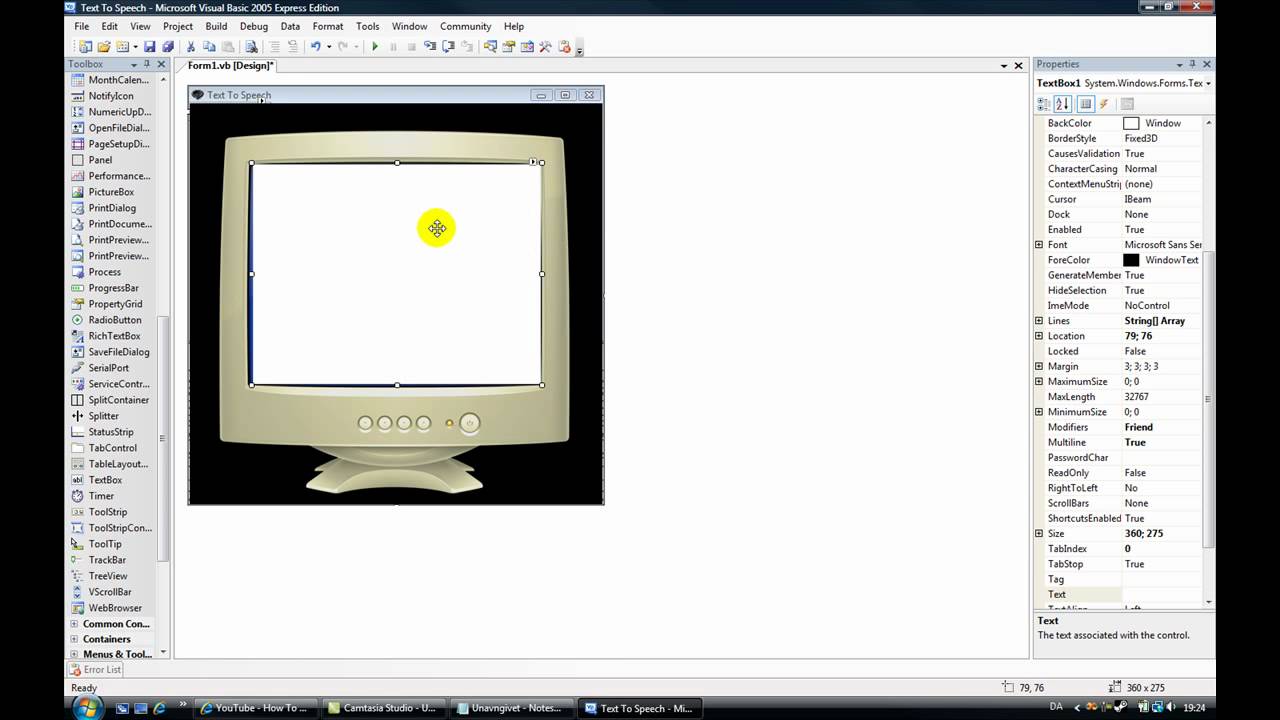 How to make a Text To Speech in Visual Basic 2005 / 2008 - YouTube