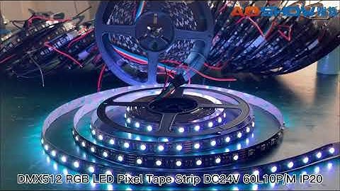Aoshowled@ DMX512 RGB LED Pixel Tape Strip Light DC24V 60LEDs10pixels/M 14.4W/M IP20 Black PCB Lamp