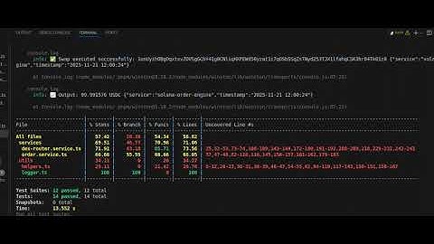 Solana Order Execution Engine – Market Order, DEX Routing, WebSocket