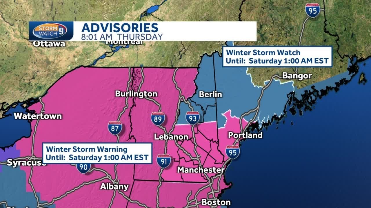 Winter storm warning in effect for central, southern New Hampshire for ...