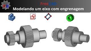 FreeCAD para iniciantes: tutorial completo de como criar um eixo com engrenagem