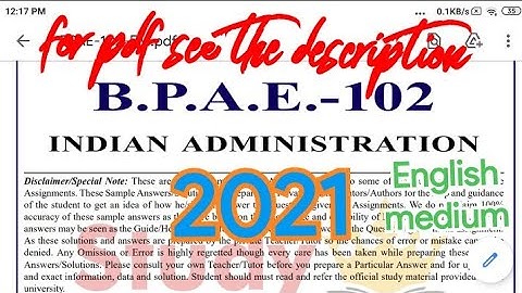 BPAE 102 solved assignment 2021 in English | BPAE-102 solved assignment 2020-21 in English | IGNOU