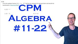 CPM Algebra Chapter 11 Problem 22