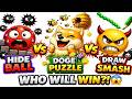 (🔴 Challenges 14 ) HIDE BALL vs DOGE PUZZLE vs DRAW TO SMASH 🔥 WHO WILL WIN?! 😱