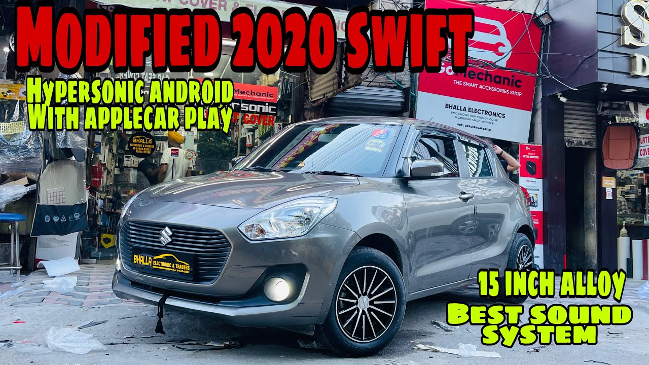 Modified maruti swift 2020 | swift aftermarket back lights | best sound system | 15inch alloy wheels