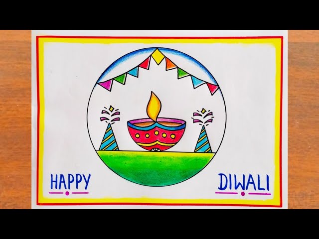 how to draw diwali drawing | happy diwali drawing | diwali par drawing  kaise bnaye | दिवाली चित्र - YouTube