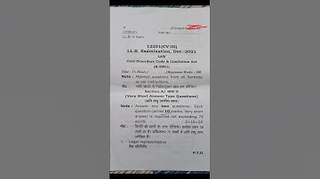 Civil Procedure Code & limitation Act #llbvideos #previousyear #paper code K- 5001#CPc #viral #paper
